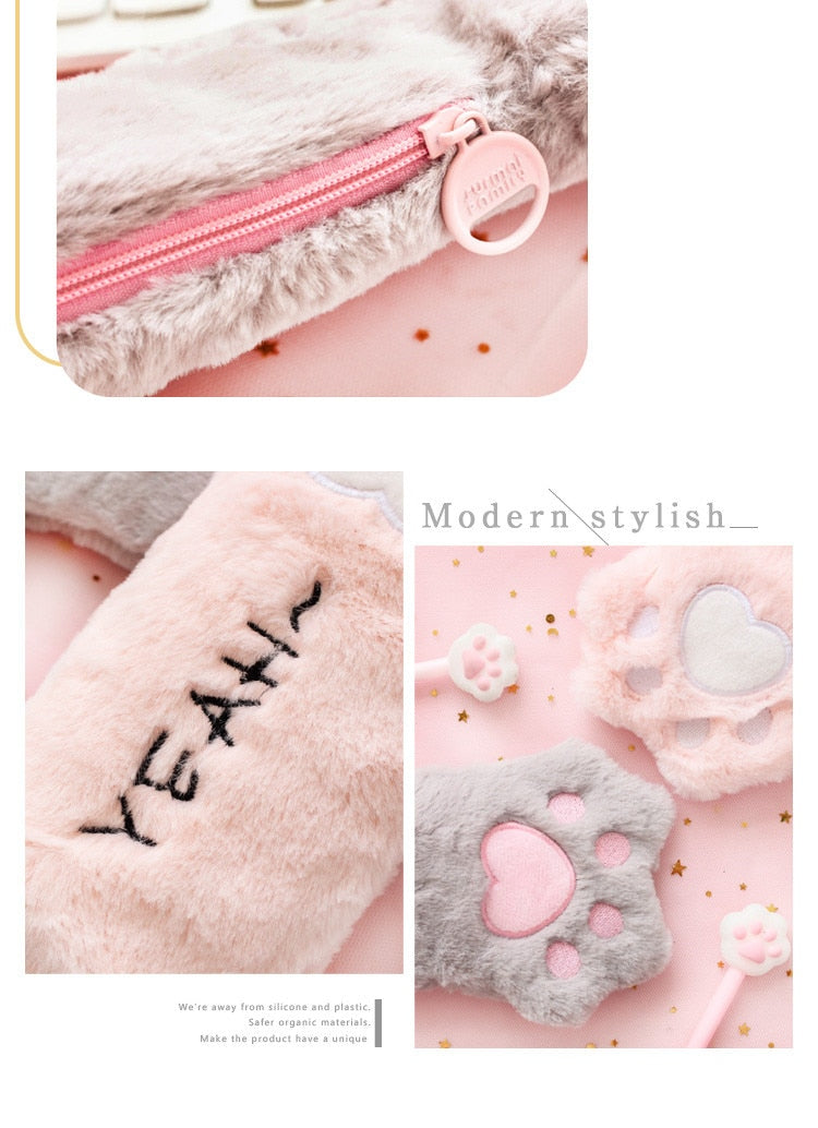Cute Plush Cat's Paw Bag